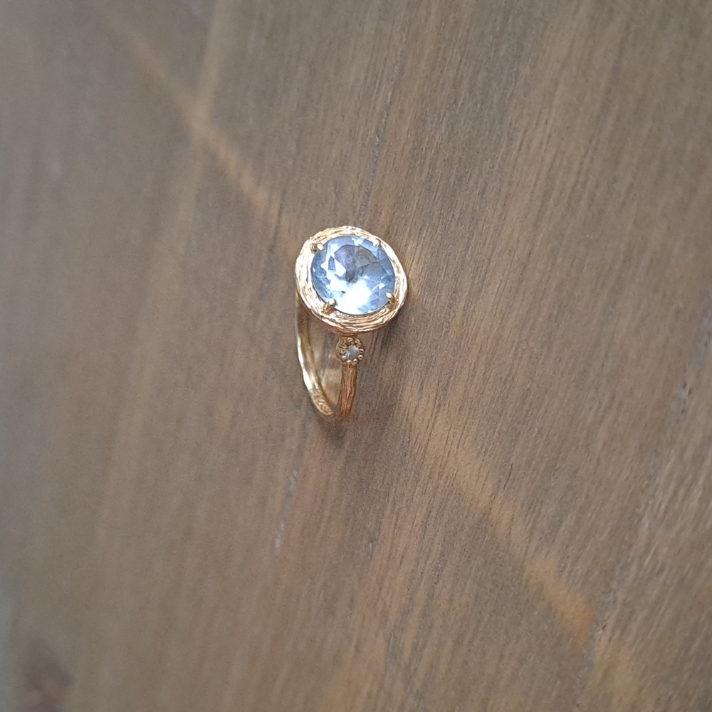 14K gold aquamarine ring - Picture 16 of 16